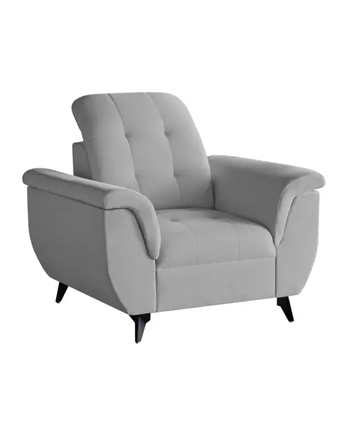 Sillón Doria de terciopelo gris claro