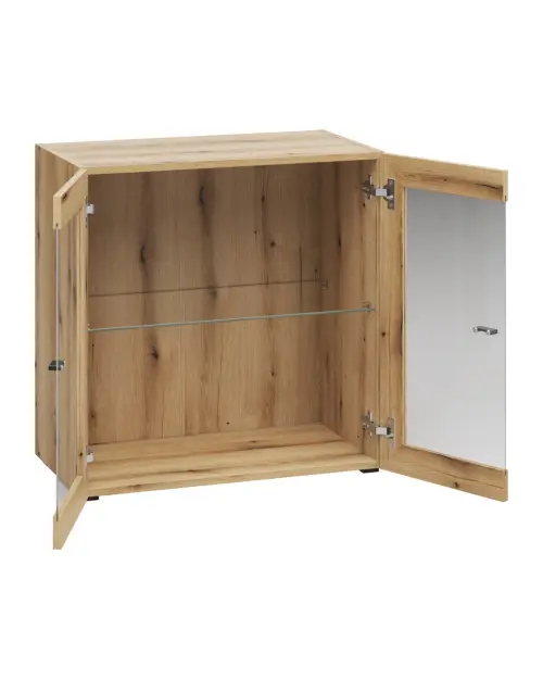 Vitrina System 64 con 2 puertas roble coast evoke