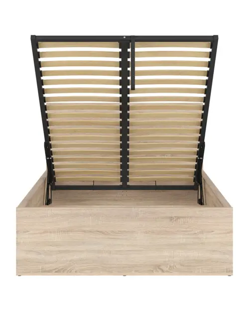 Cama Tetrix 120x200 con somier y contenedor roble sonoma