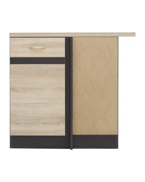 Armario de cocina inferior de esquina Junona Line derecho roble sonoma con encimera para rincón 100x60 cm