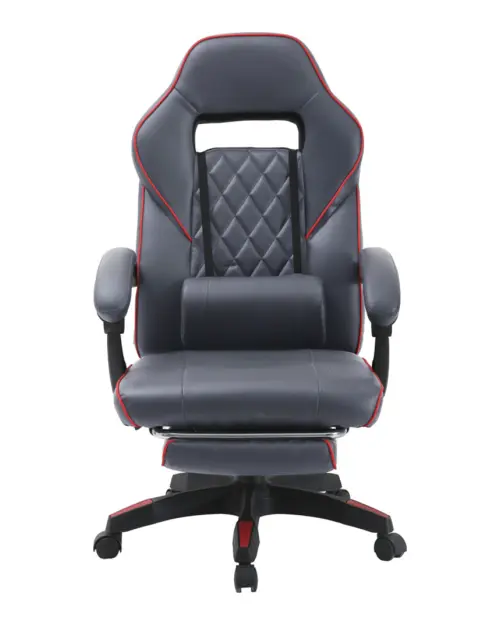 Gaming chair Riku with retractable footrest grey