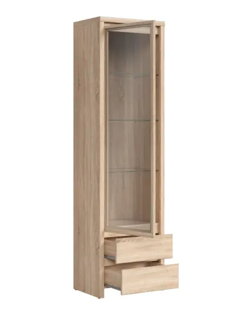 Вітрина Kaspian 56 см з дверцятами та 2 шухлядами дуб сонома