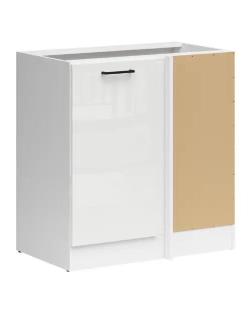 Armario bajo de cocina rinconero Junona Line derecho brillo tiza para rincón 100x60 cm