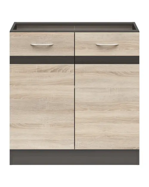 Armario de cocina inferior Junona Line 80 cm dos puertas roble sonoma