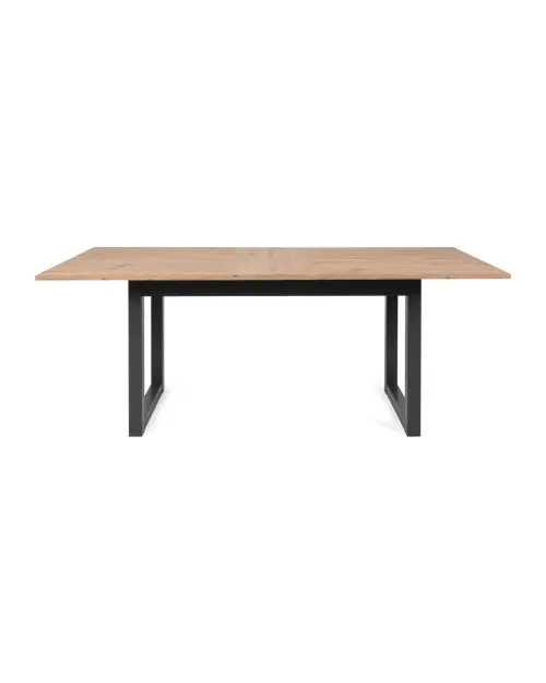 Mesa extensible rectangular Denver 160-200/90/75 roble artisan/negro