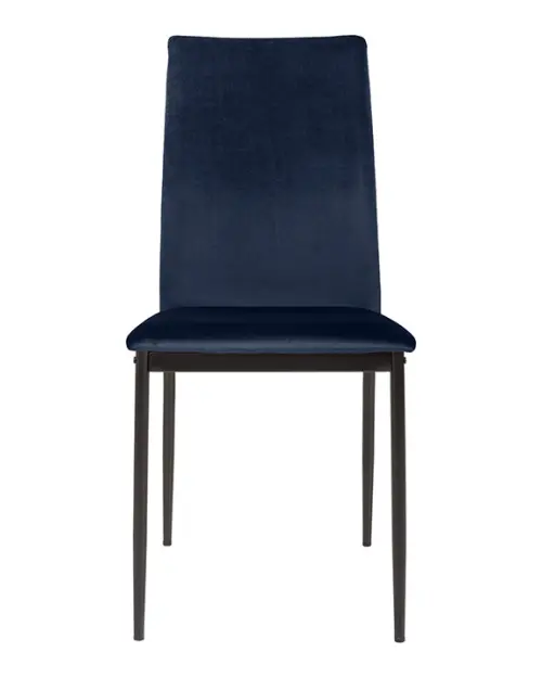 Silla tapizada Weyer de terciopelo azul marino