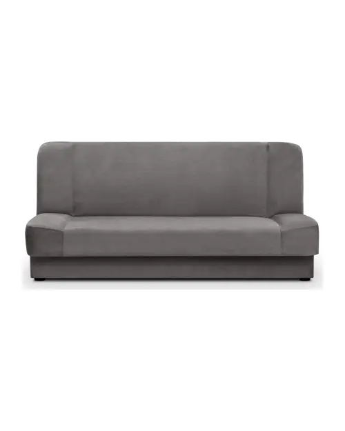 Sofá cama de tres plazas Lami plegable con arcón gris