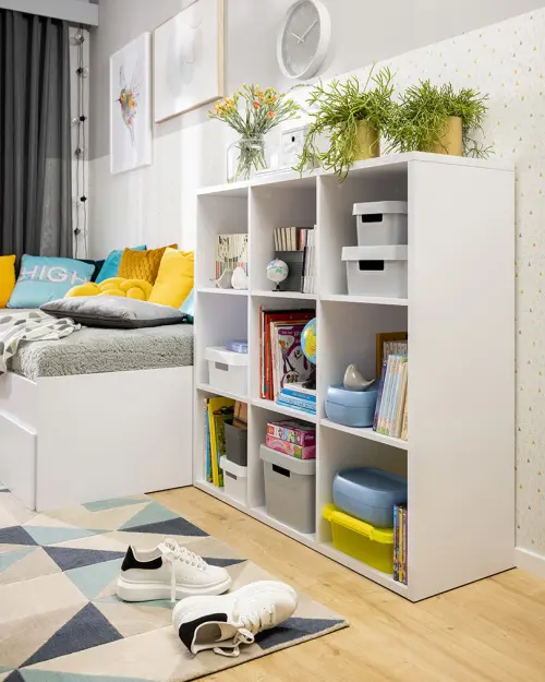 Estantería Nepo Plus 114 cm con 9 estantes blanca