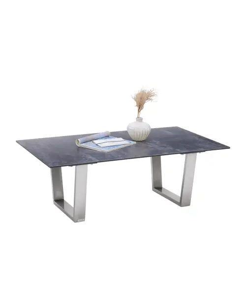 Mesa de centro Thunder 120 gris oscuro/acero inoxidable
