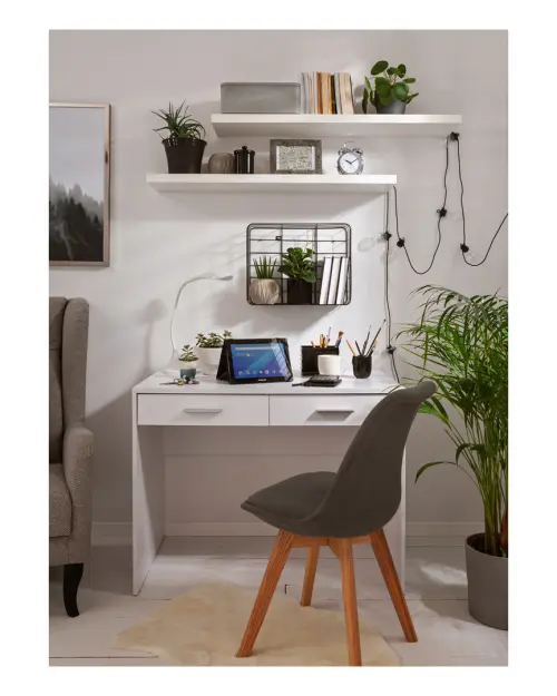 Escritorio Nepo Plus 100 cm con 2 cajones blanco