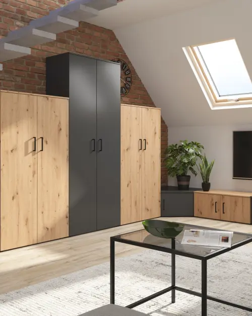 Estantería MultiDo 80 cm con 2 puertas atelier claro