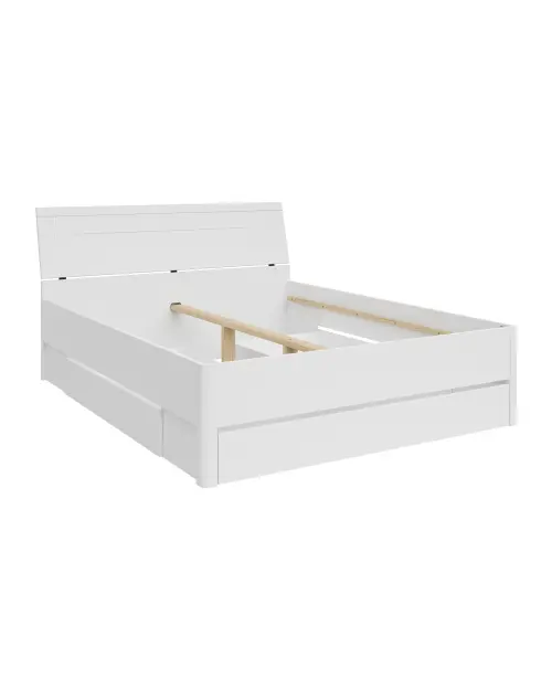 Cama Saturn 160x200 con 3 cajones blanca