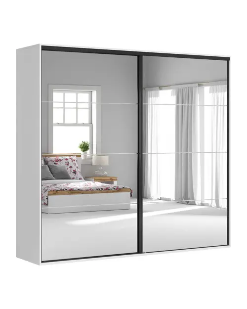 Armario corredero Flex 260 cm con espejo blanco