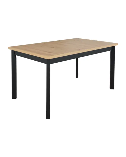 Mesa extensible rectangular Lurin 140-180/80 roble artisan/negro