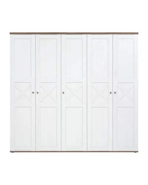 Five-door wardrobe Stockholm 243 cm andersen white pine
