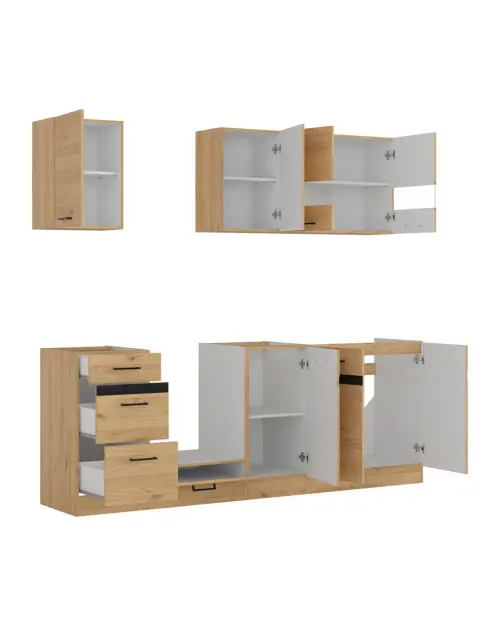 Conjunto de cocina Junona Line 220 cm roble bernstein