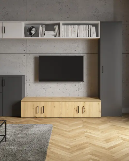 Estantería MultiDo 30 cm con puertas atelier claro