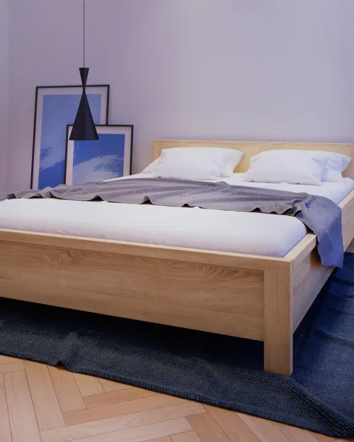 Cama Kaspian 140x200 roble sonoma