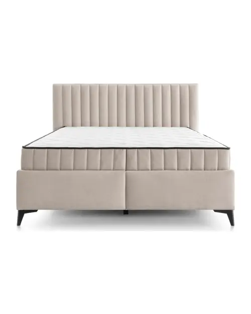 Cama continental Joy 160x200 con contenedores beige claro