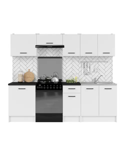 Conjunto de cocina Sara Line 240 cm blanco