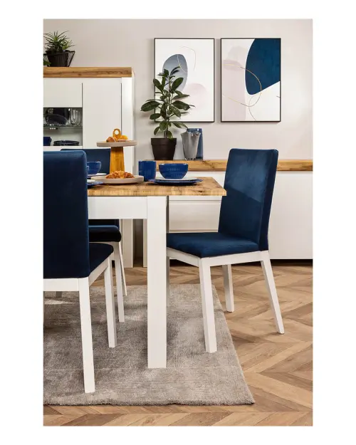 Silla tapizada Holten 2 de terciopelo azul marino