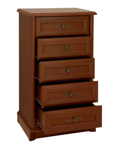 Cómoda Kent 62 cm con 5 cajones castaño
