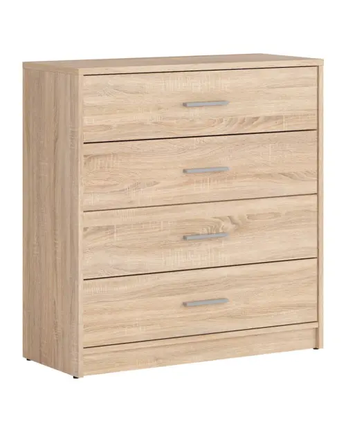 Cómoda Nepo Plus 80 cm con 4 cajones roble sonoma