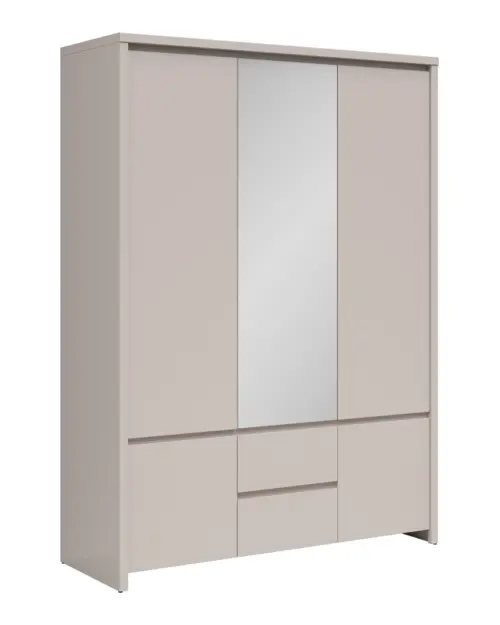 Armario de cinco puertas Kaspian 153 cm con espejo y cajones cachemira