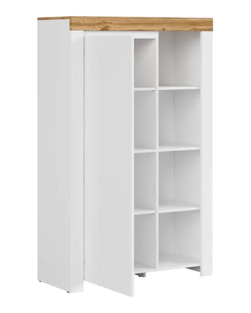 Estantería Holten 98 cm con puertas y 4 estantes blanca