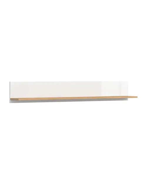 Estante de pared Zele 135 cm roble wotan/blanco brillo