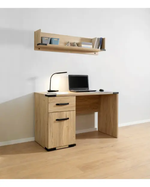 Escritorio Lara 117 cm con puerta y cajón fresno Belarus