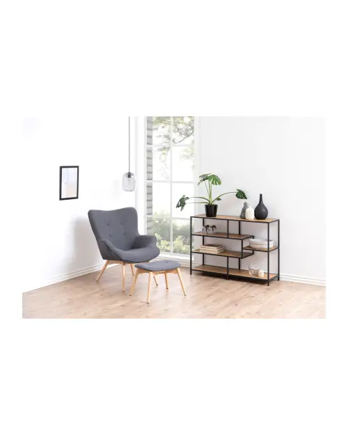 Estantería Seaford 114 cm con 4 estantes roble salvaje mate