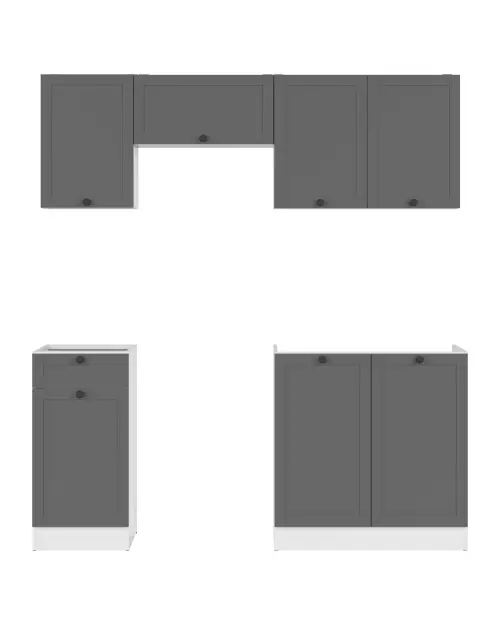 Zestaw kuchenny Junona Line 180 cm grafitowy bez blatu