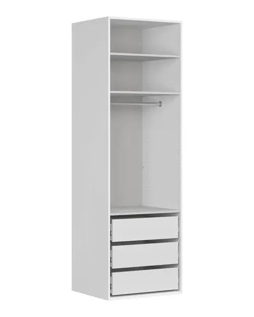 Armario de dos puertas Flex 75 cm con espejo blanco