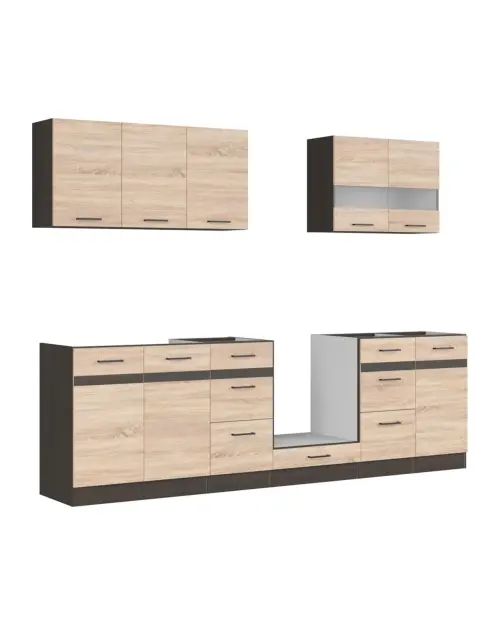 Conjunto de cocina Junona Line 260 cm roble sonoma