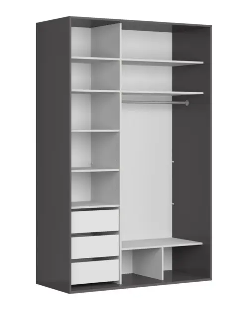 Sliding wardrobe Flex 150 cm with mirror graphite/mauvella oak