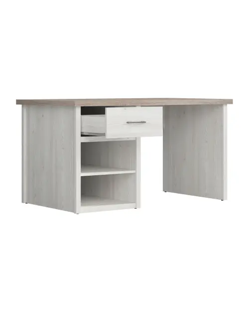 Escritorio Luca Juzi 141 cm con cajón y estantes alerce sibiu claro