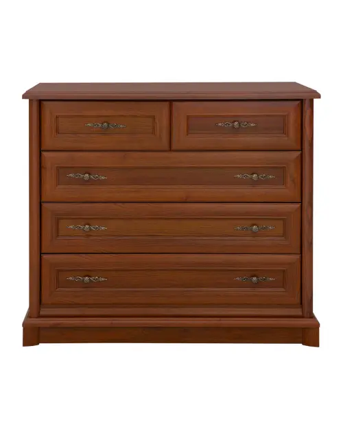 Cómoda Kent 101 cm con 5 cajones castaño