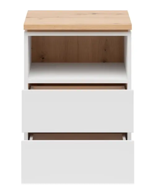 Mesita de noche Yamael 45 cm con cajones blanca
