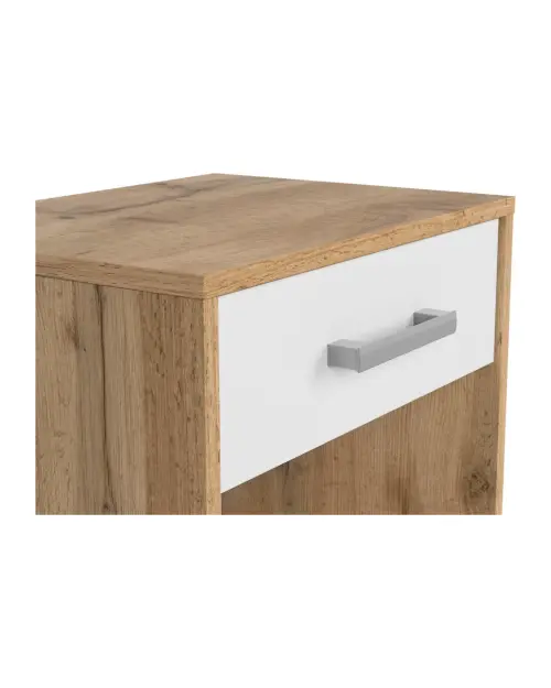 Mesita de noche Matos 45 cm con cajón roble wotan/blanco