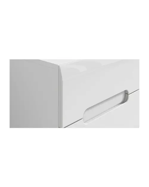 Mesita de noche Azteca Trio 50 cm con 2 cajones blanco brillo