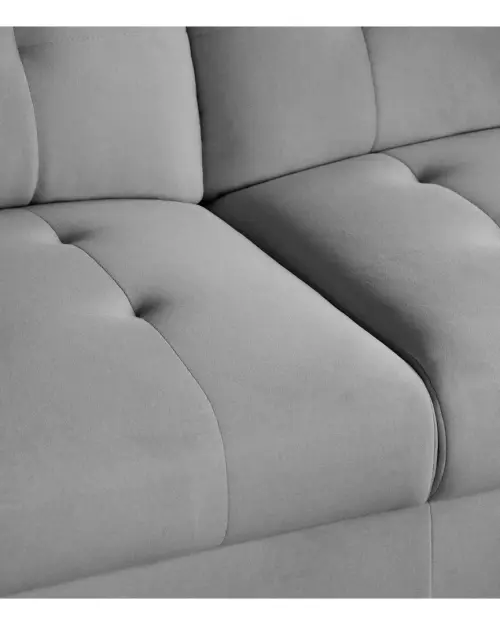 Dwuosobowa sofa Doria z pojemnikiem z szarego aksamitu