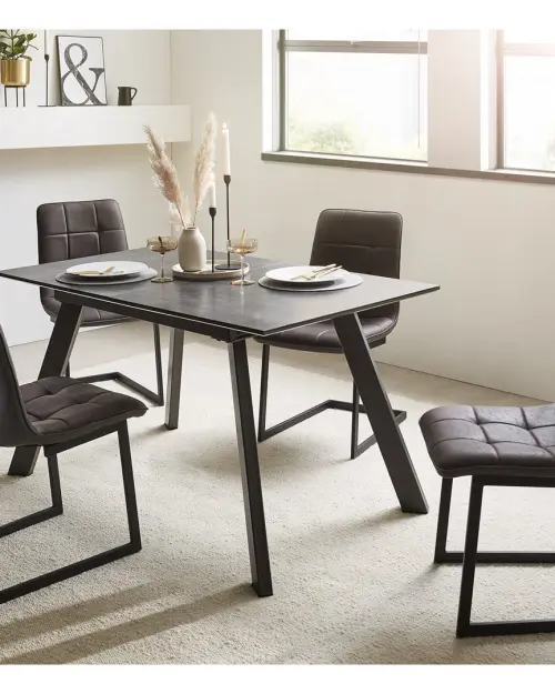 Mesa extensible Heiko 140-180x80 gris-negro