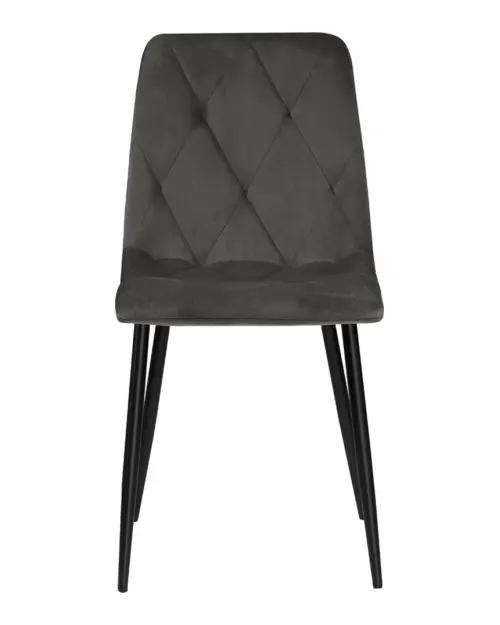 Silla tapizada Silvio terciopelo gris oscuro