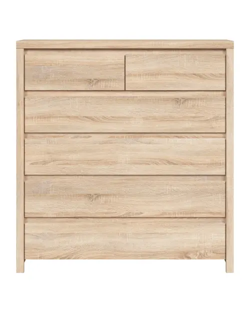 Cómoda Kaspian 105 cm con 6 cajones roble sonoma