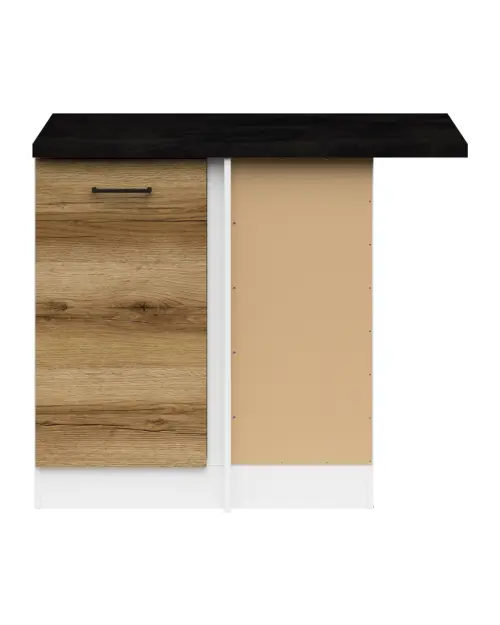 Mueble de cocina bajo de rincón Junona Line derecho roble delano claro con encimera para rincón de 100x60 cm