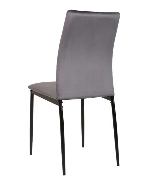 Silla tapizada Weyer de terciopelo gris