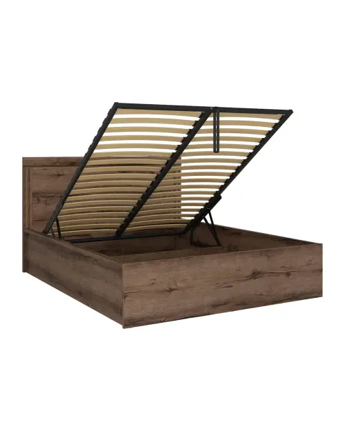 Cama Balin 160x200 con somier y contenedor roble monastery