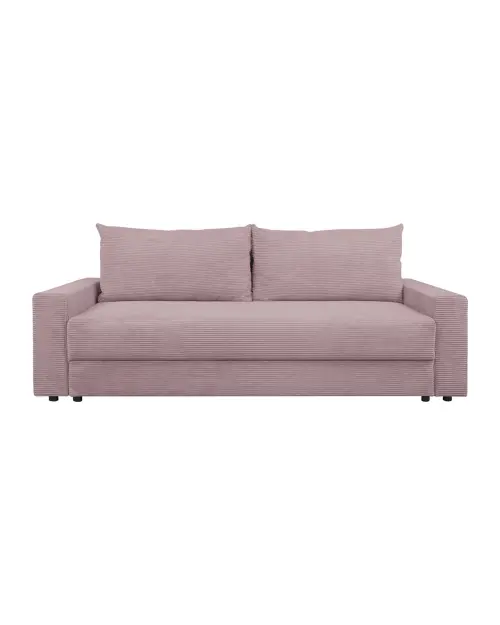 Garcia three-seater sofa bed with storage pink velvet