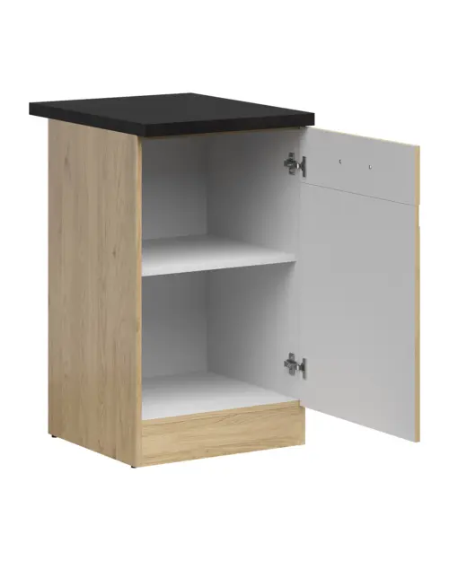 Armario bajo de cocina Junona Line 50 cm derecho roble bernstein con encimera